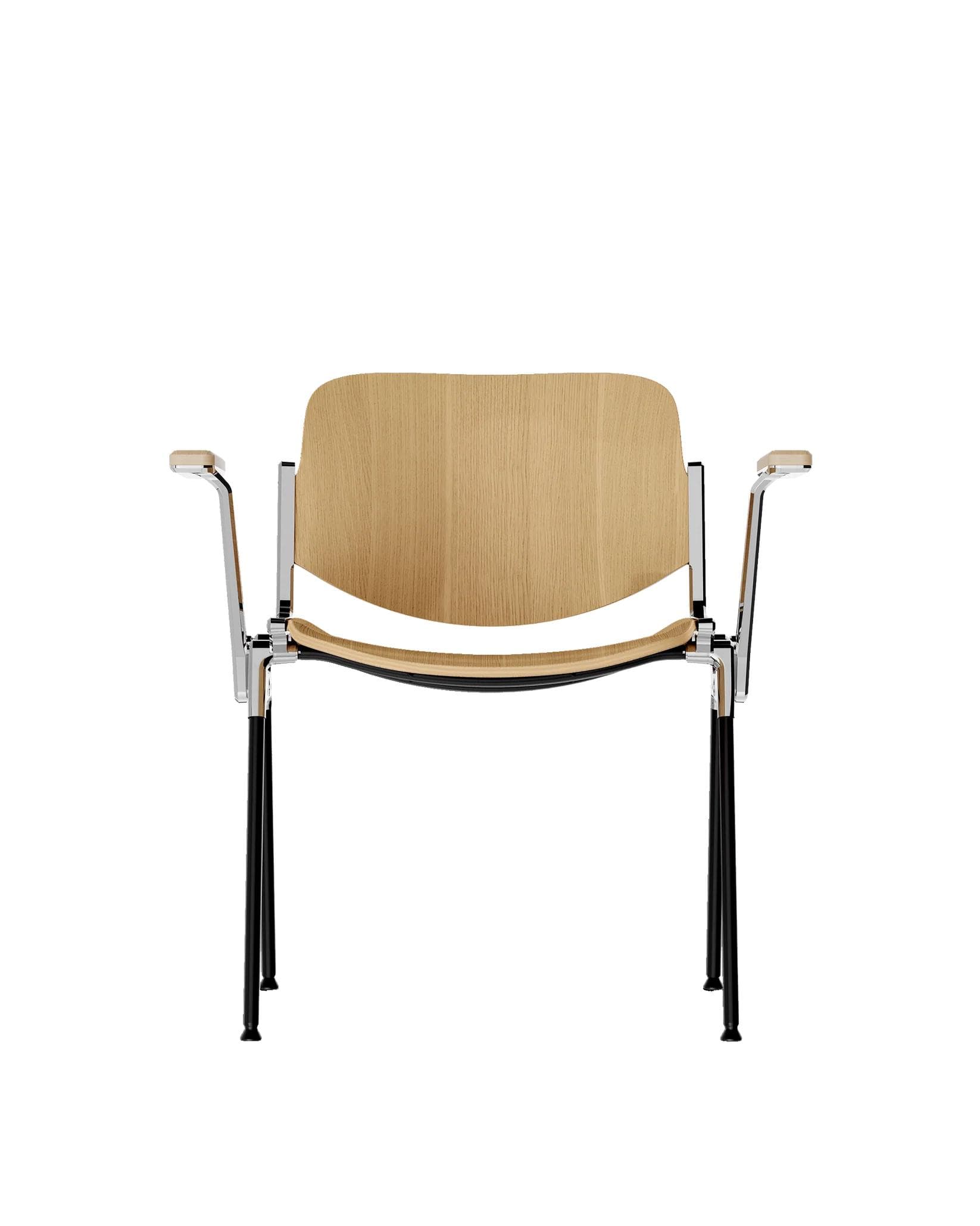 Chair DSC 106 with armrests, brown, veneer, by G. Piretti, Anonima Castelli - 348657