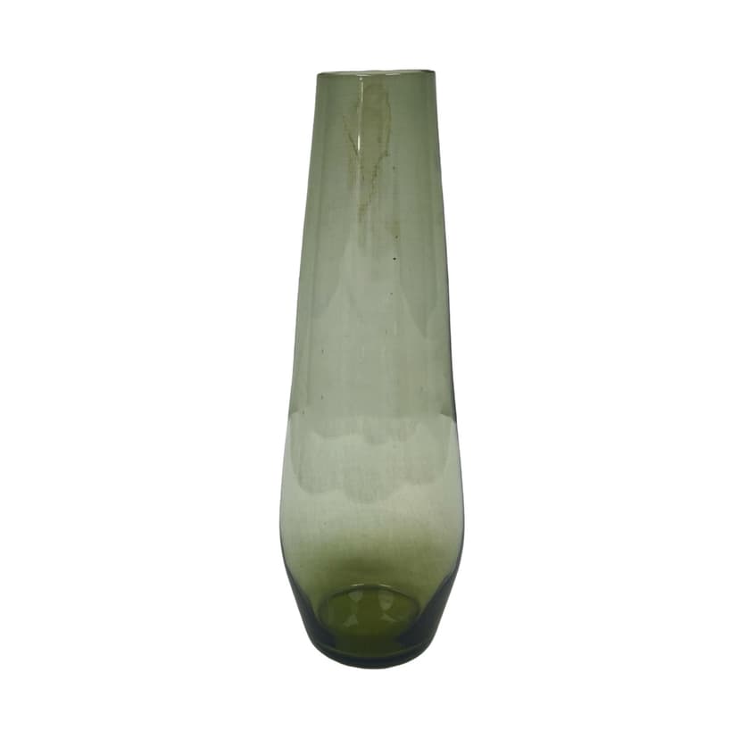 Vase Turmalin, green, crystal, by W. Wagenfeld, WMF, Germany, 1960s.