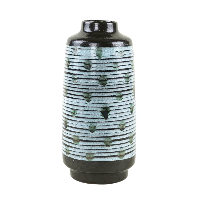 Vase Fat Lava, blue black green, ceramics, Germany, 1970s.