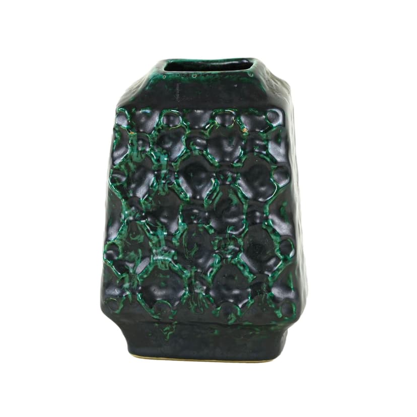 Vase, black green, ceramics, Germany, 1970s.