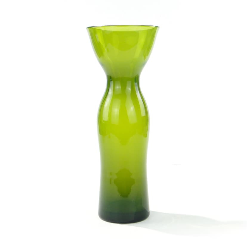 Vase Kardynał, green, soda-lime glass, by Z. Horbowy, Poland, 1970s