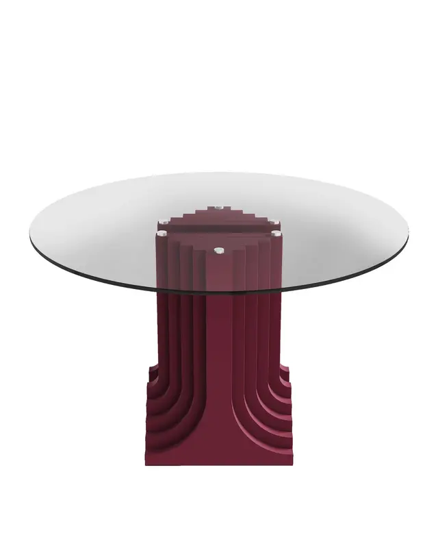 Table Ø1200 Auriga, red, by D. Gavin, Anonima Castelli - DIMENSION