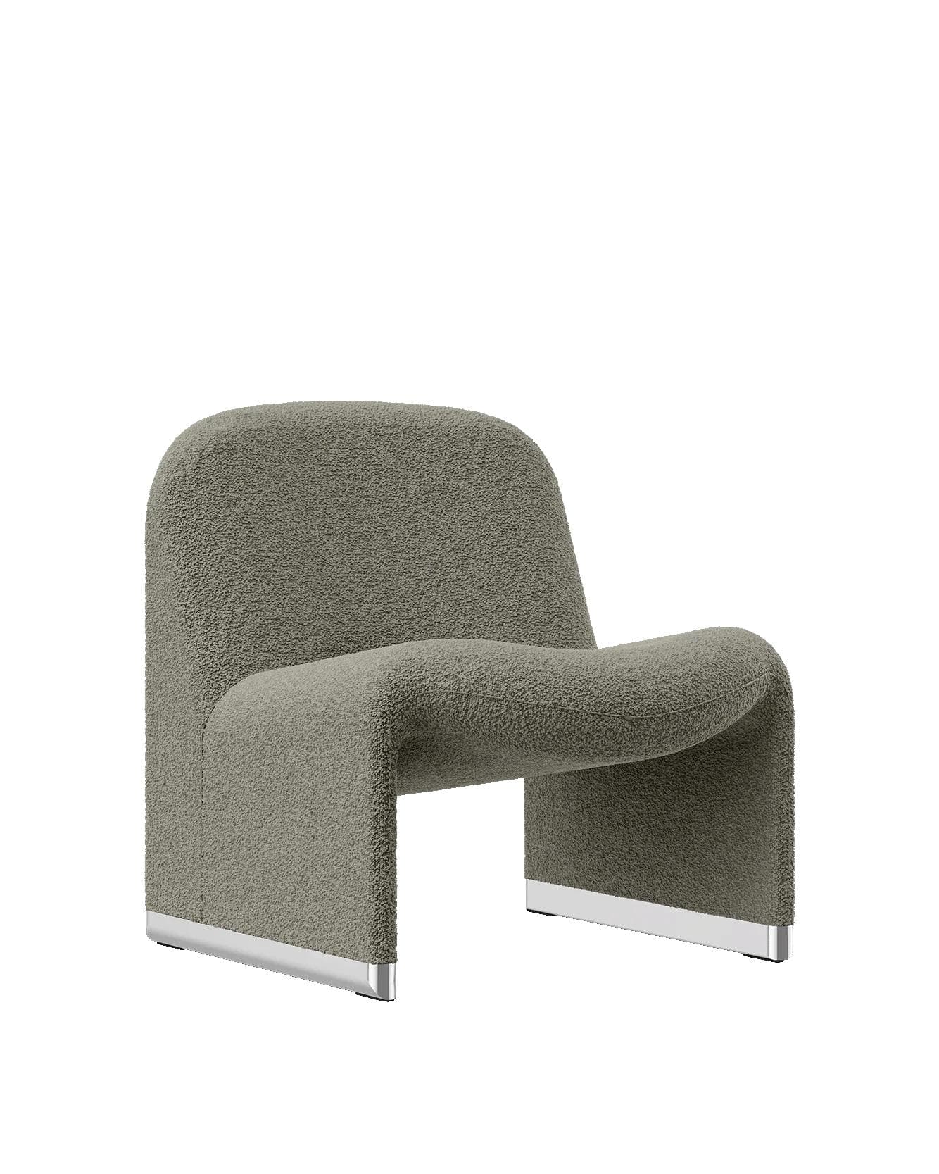 Alky armchair, green, boucle fabric, by G. Piretti, Anonima Castelli