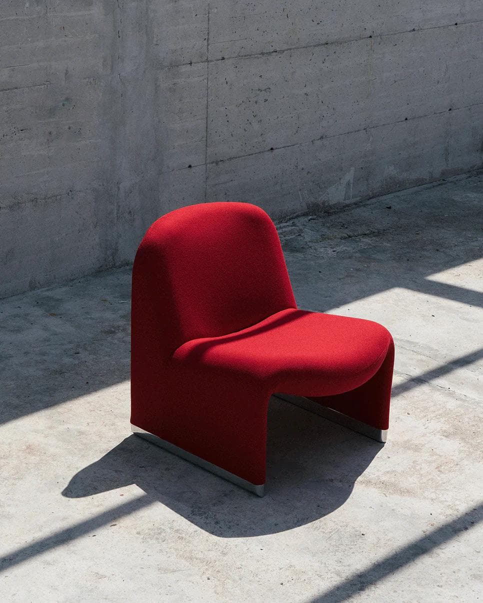 Alky armchair, navy blue, boucle fabric, by G. Piretti, Anonima Castelli - 349659