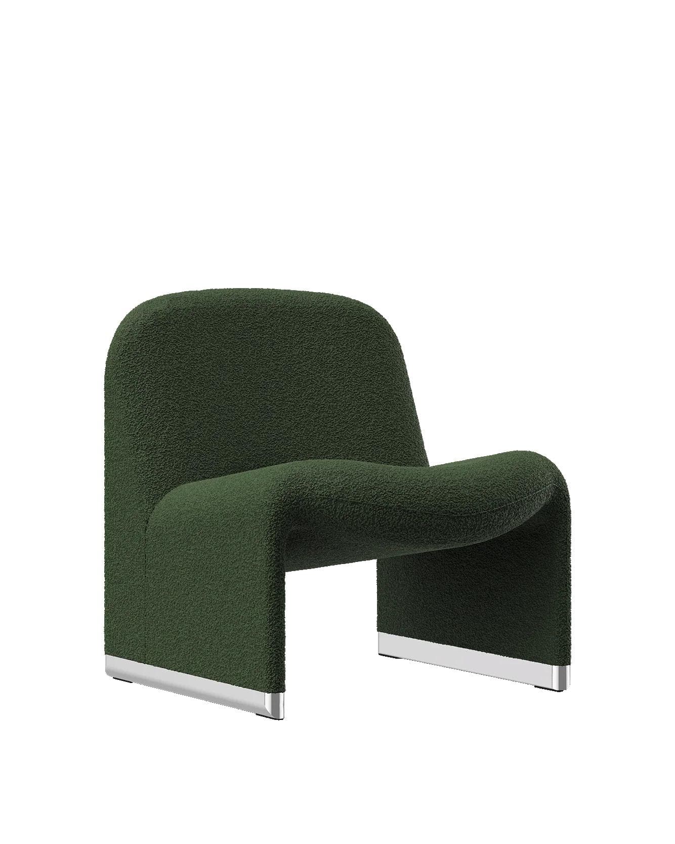 Alky armchair, dark green, boucle fabric, by G. Piretti, Anonima Castelli