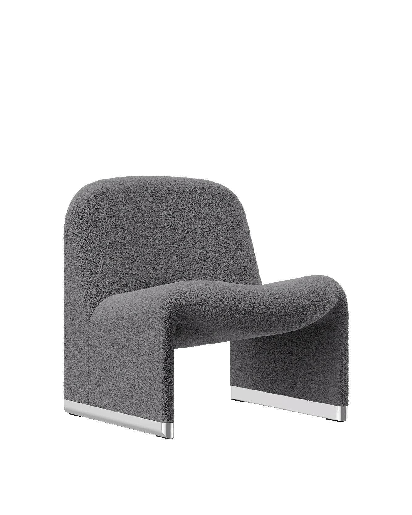 Armchair Alky grey, boucle fabric, by G. Piretti, Anonima Castelli