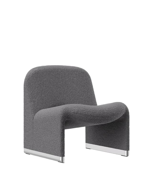 Armchair Alky grey, boucle fabric, by G. Piretti, Anonima Castelli - DIMENSION