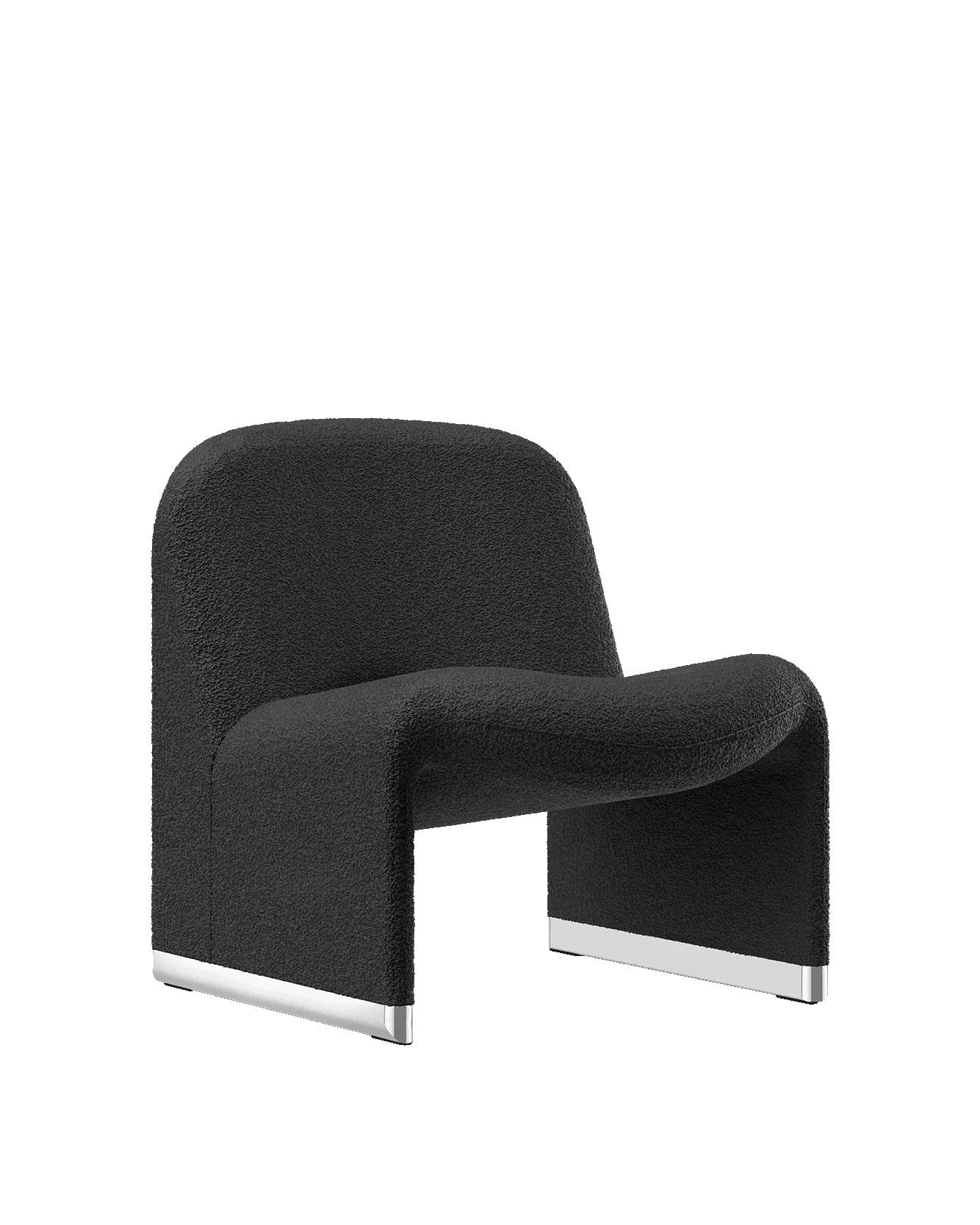 Alky armchair, graphite, boucle fabric, by G. Piretti, Anonima Castelli