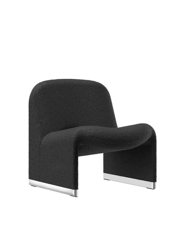 Alky armchair, graphite, boucle fabric, by G. Piretti, Anonima Castelli - DIMENSION
