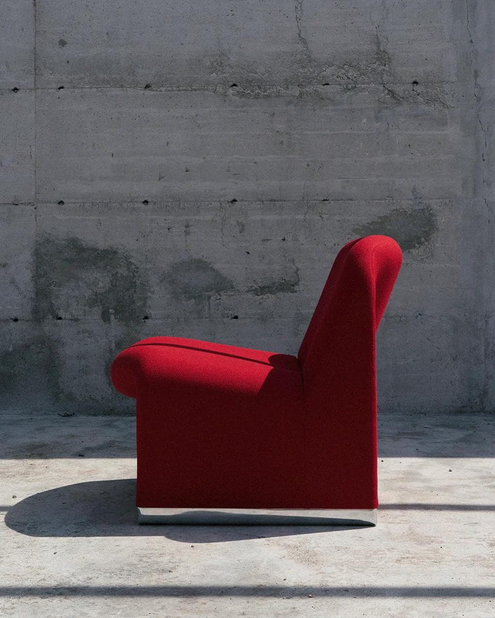 Alky armchair, graphite, boucle fabric, by G. Piretti, Anonima Castelli - 349634