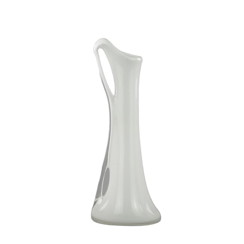 Vase, white glass, by J. Słuczan-Orkusz, Poland, 1980s.