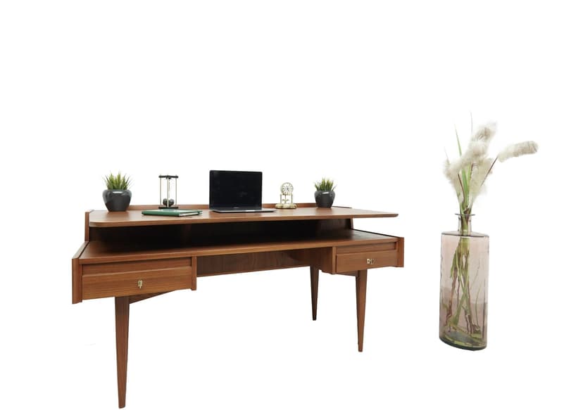 Desk, Mid-Century Modern, brown, teak, MM ARTE