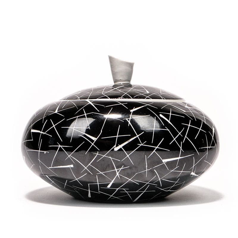 Bonbonniere New Look, black, porcelain, Poland, 1950s