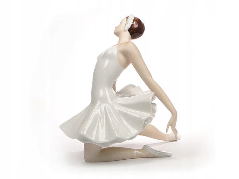 Ballerina figurine, white porcelain, Royal Dux Bohemia, Czech Republic, 1950s.