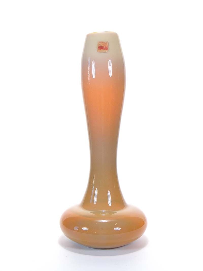 Wazon Herkules, nude pomarańcz, szkło, proj. E. Gerczuk-Moskaluk, Polska, lata 80.