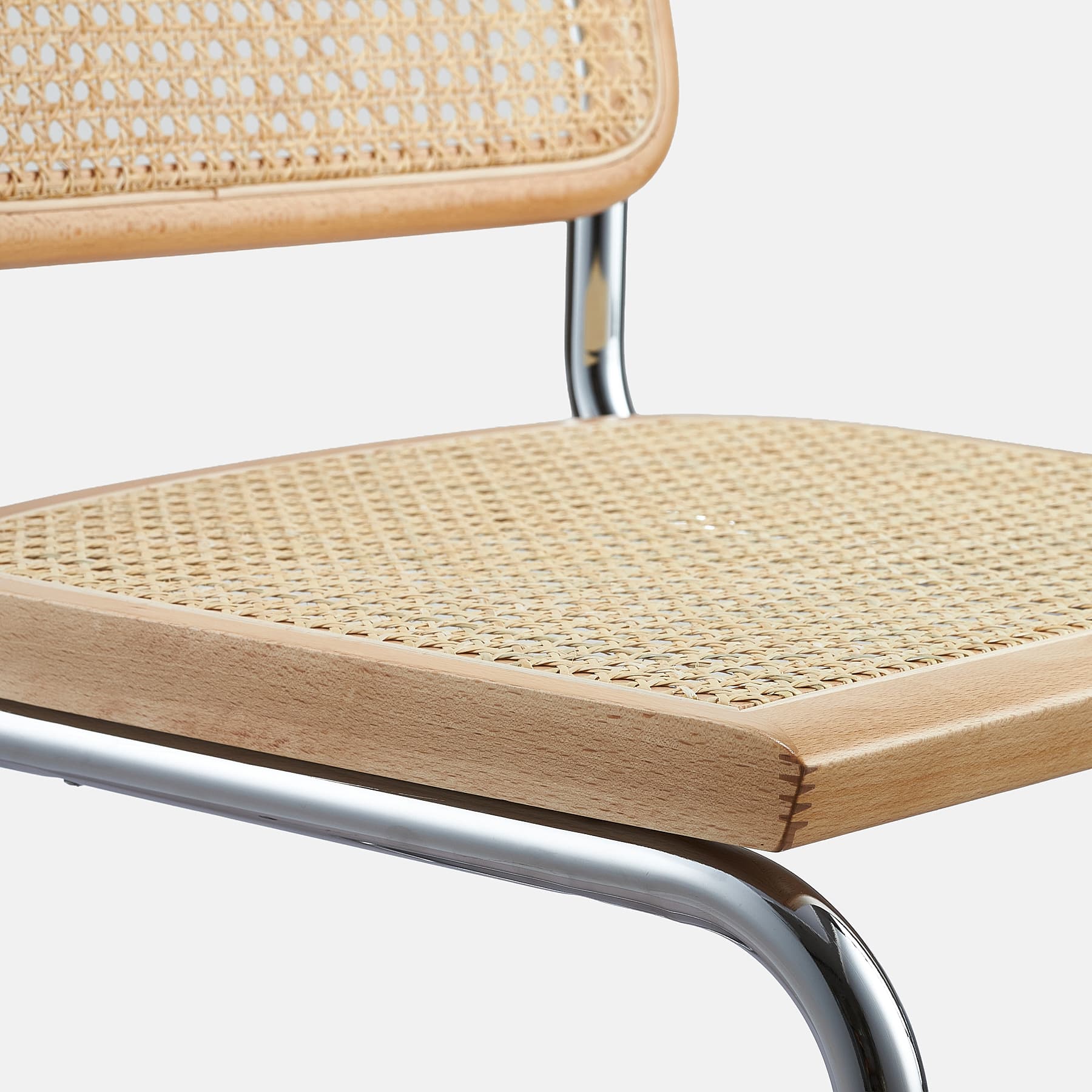 Krzesło z giętej stali premium wg proj. Cesca, M. Breuer, Bauhaus, naturalny buk - 351798