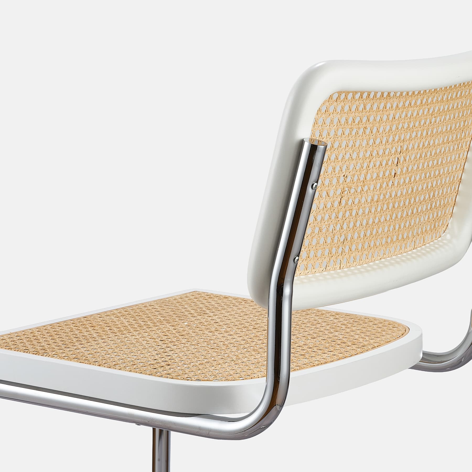 Krzesło z giętej stali premium wg proj. Cesca, M. Breuer, Bauhaus, białe - 351873