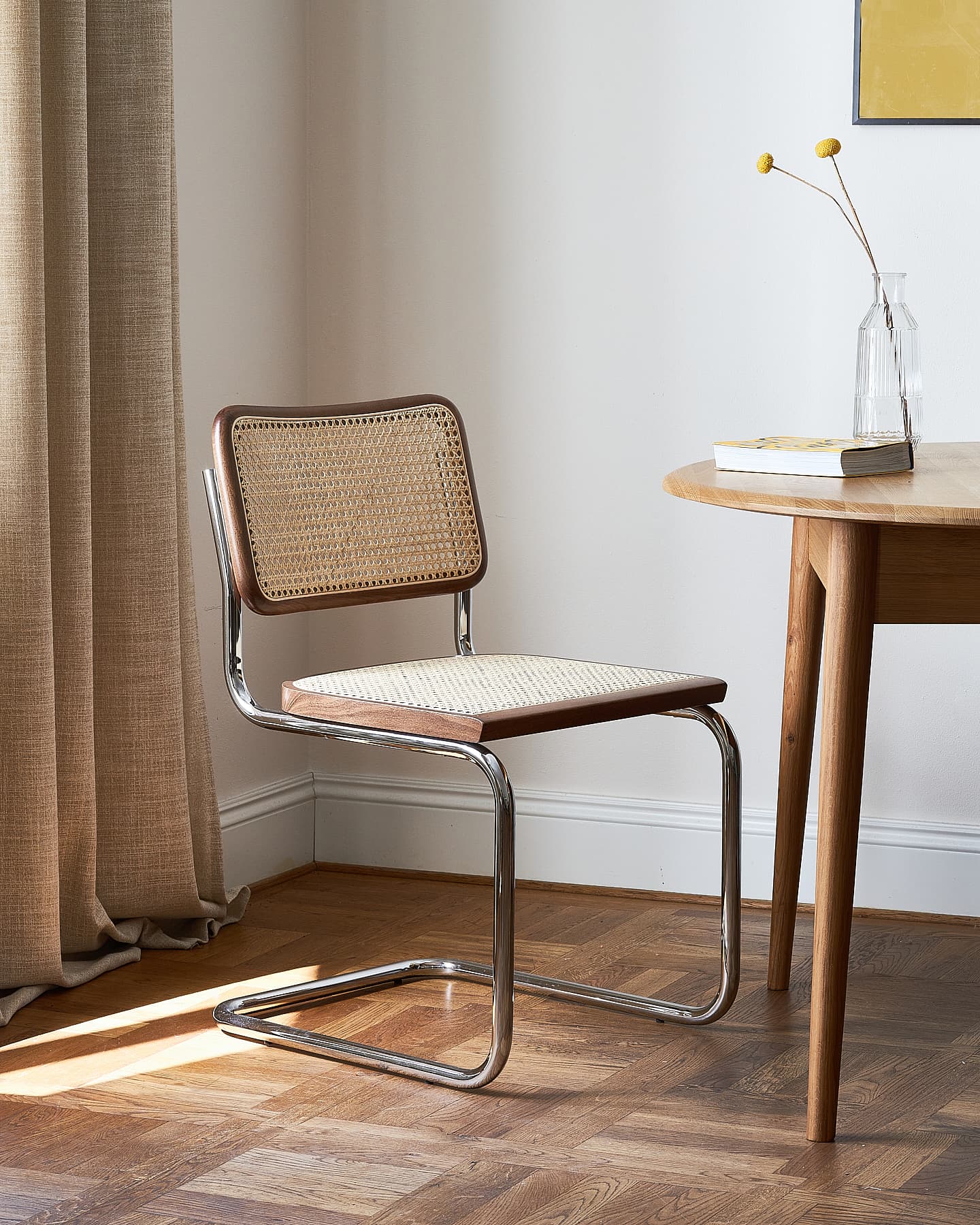 Zestaw 4 krzeseł z giętej stali premium wg proj. Cesca, M. Breuer, Bauhaus, czarne - 364961