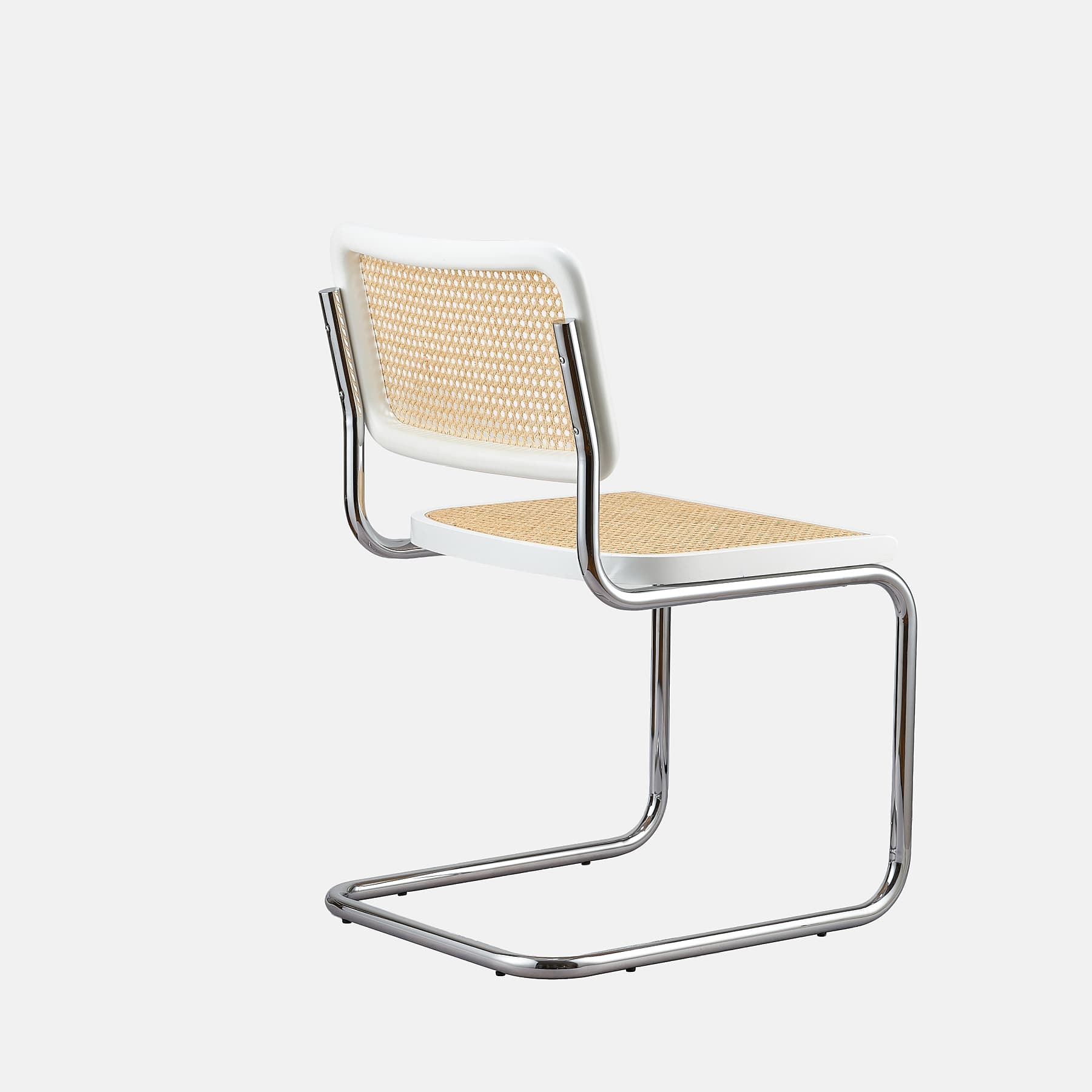 Zestaw 6 krzeseł z giętej stali premium wg proj. Cesca, M. Breuer, Bauhaus, białe - 351939