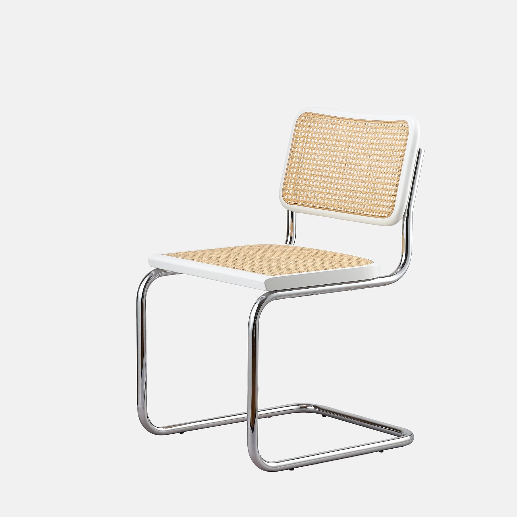 Zestaw 6 krzeseł z giętej stali premium wg proj. Cesca, M. Breuer, Bauhaus, białe - 351937