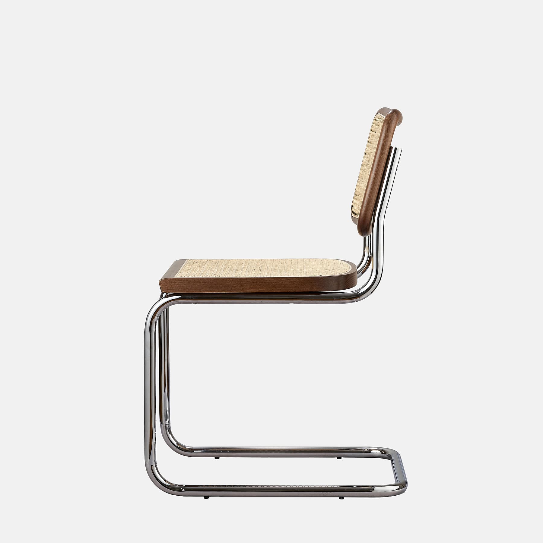 Zestaw 4 krzeseł z giętej stali premium wg proj. Cesca, M. Breuer, Bauhaus, brązowe - 351945
