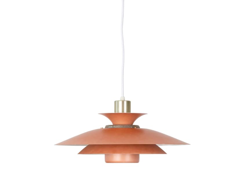 Pendant Lamp Capri, copper aluminium, by K. Wiborg, Jeka, Denmark, 1980s.