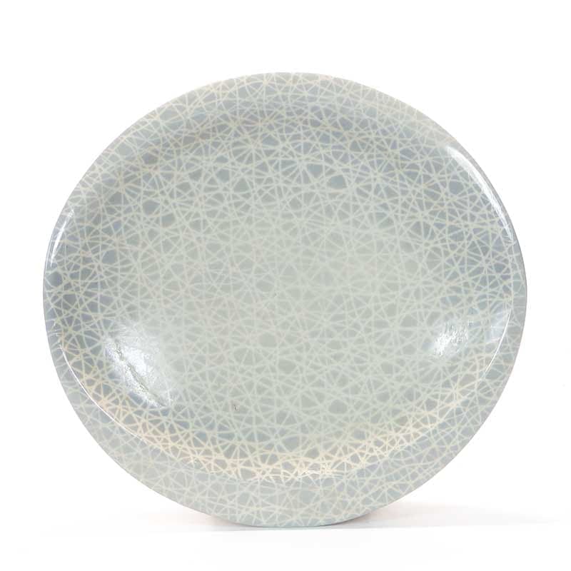 Patera sieć, porcelana szaroniebieska, proj. L. Pokornianka, Polska, lata 60.