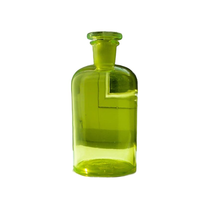Apothecary Bottle, uranium glass yellow-green, Czechoslovakia, 1920s.