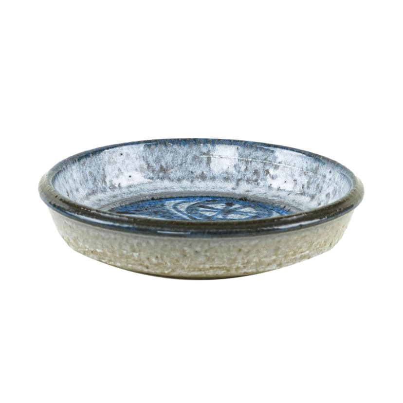 Bowl, blue white beige ceramics, Søholm, Denmark, 1960s.