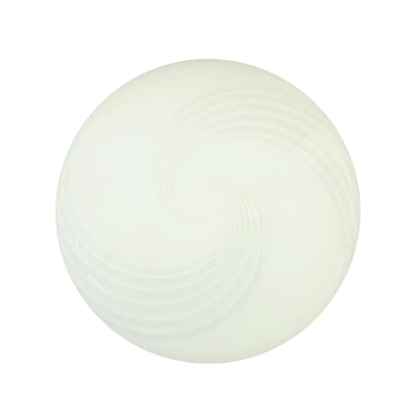 Flush mount, white Murano glass, Hillebrand, Germany, 1970s.