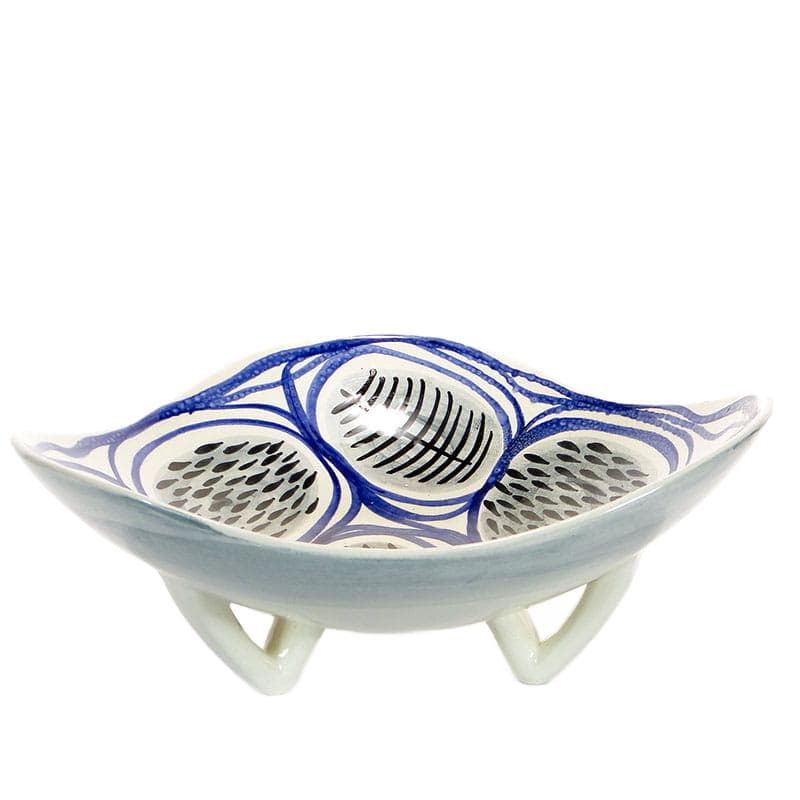 Platter, model 423, white cobalt faience, by J. Sowiński, Włocławek, Poland, 1960s.