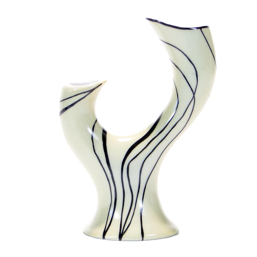 Wazon Pień, porcelit beżowy, proj. D. Duszniak, Ćmielów, Polska, lata 60.