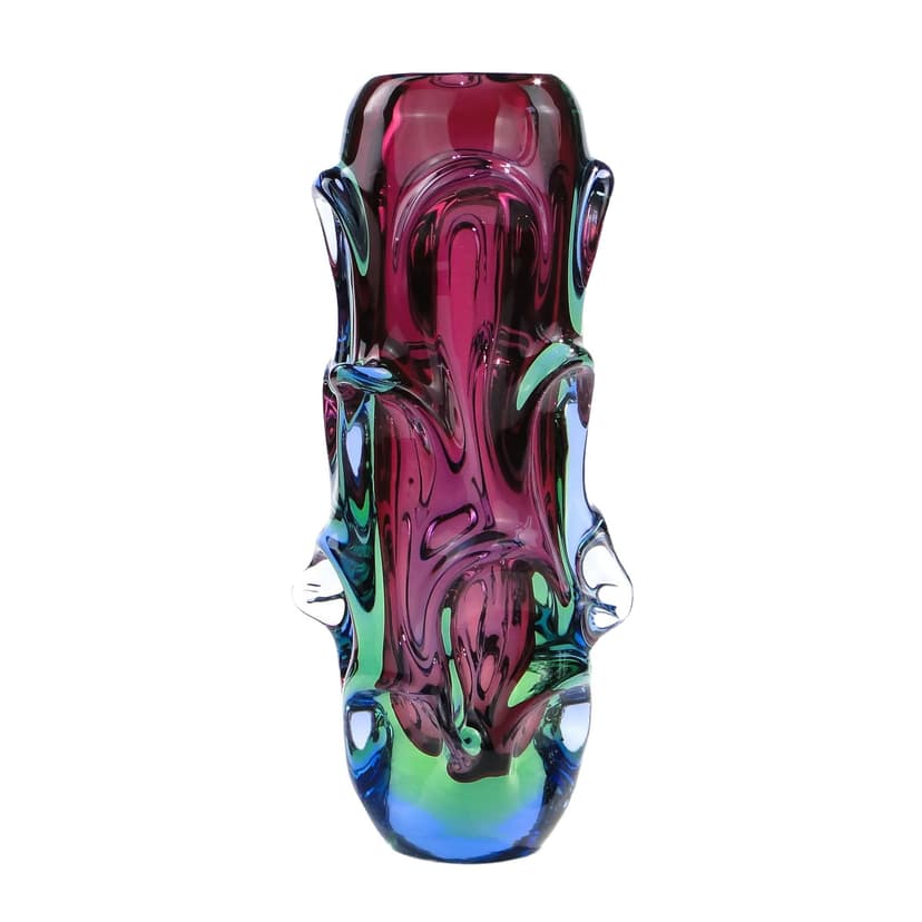 Wazon Propeller, multicolor, kryształ, proj. J. Kotik, Czechosłowacja, lata 50.
