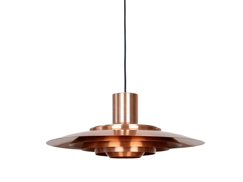 Pendant lamp P376, copper, by P. Fabricius, J. Kastholm, Nordisk Solar, Denmark, 1960s.