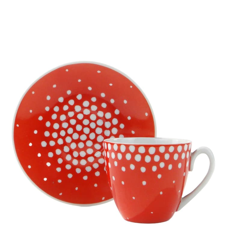 Cup Muchomorek, Tom, white red porcelain, by J. Steckiewicz, Zakłady Porcelany Stołowej Wałbrzych, Poland, 1950s.