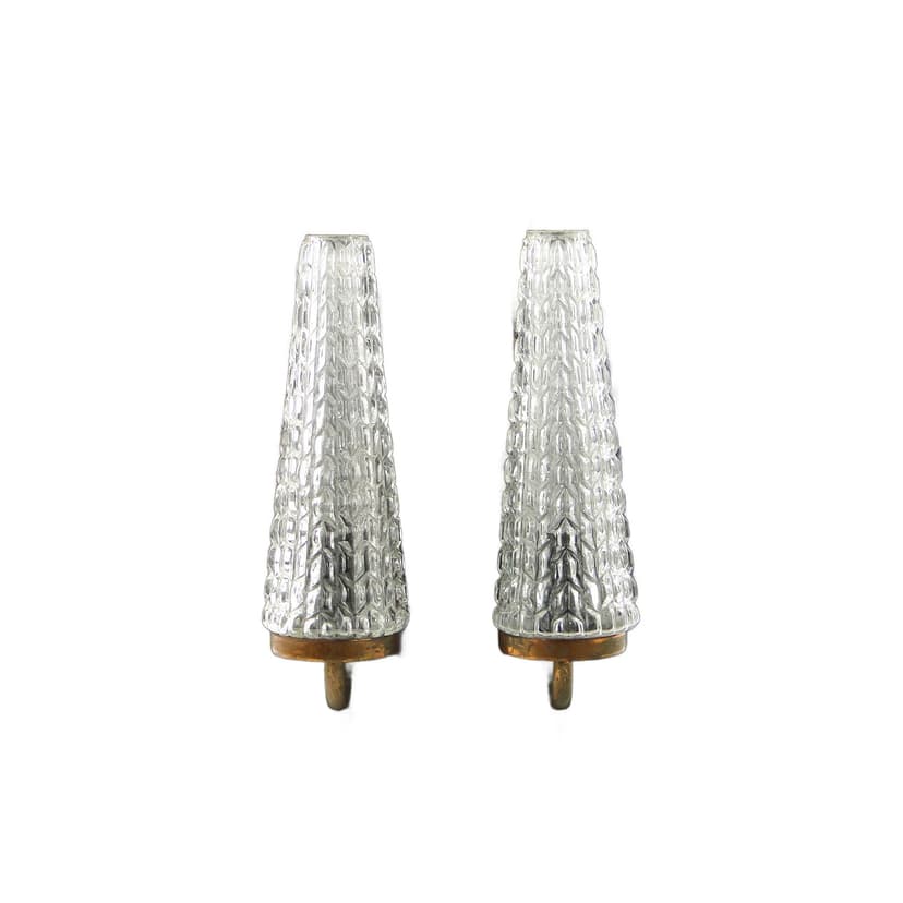 Wall sconce brutalist, black ceramic, copper, transparent glass, Poland, 1960s.