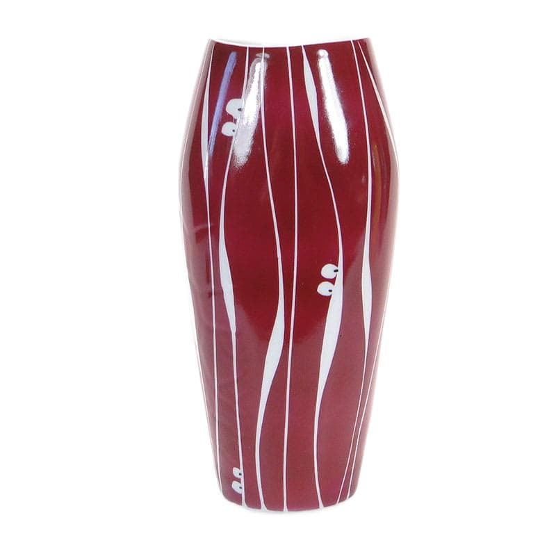 Wazon, Karolina, porcelana czerwona biała, Polska, lata 70.