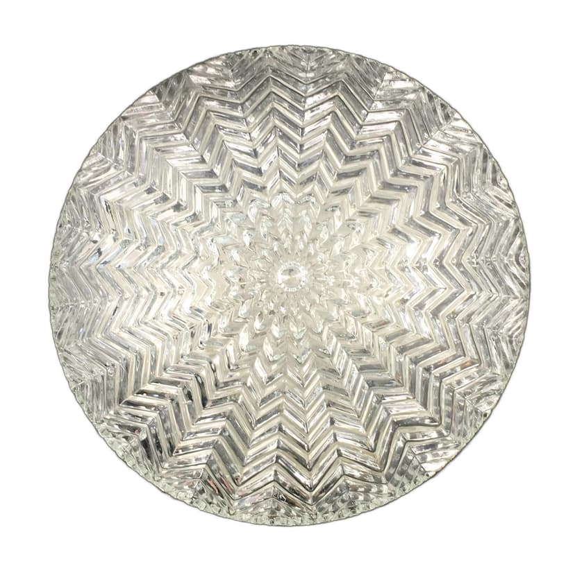 Flush Mount Zig Zag, transparent glass, Limburg, Germany, 1970s.