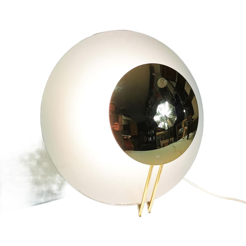 Wall lamp Luce, white metal, silver chrome, gold brass, by L. Cezaro, Italy, 1980s.