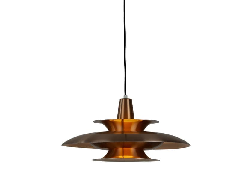 Pendant lamp, copper, by J. Hammerborg, Fog & Mørup, Denmark, 1960s.