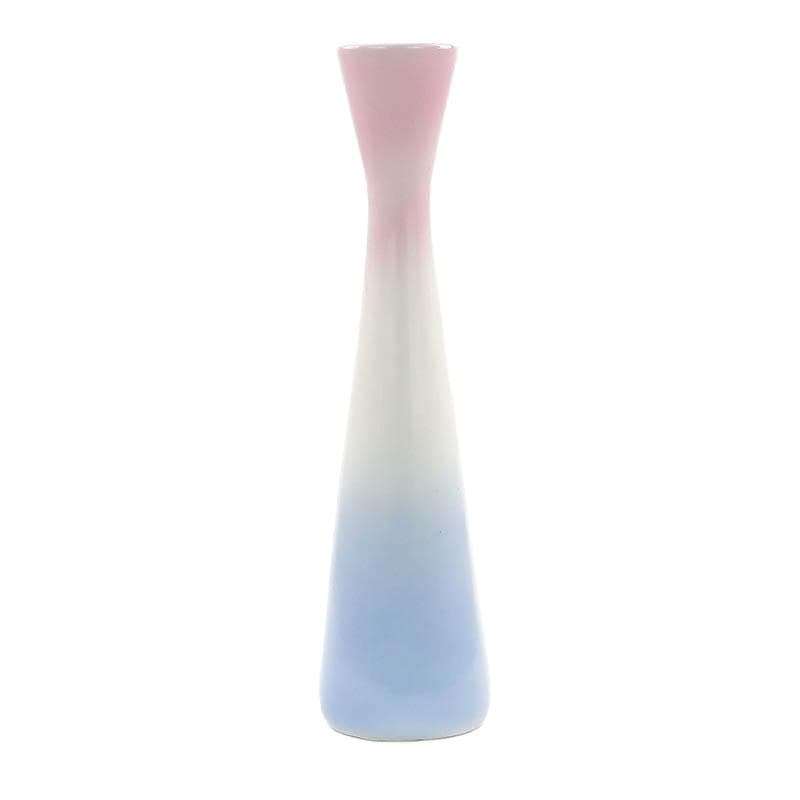 Wazon Lidia, porcelana pastelowy róż biały niebieski, proj. W. Potacki, Ćmielów, Polska, lata 60.