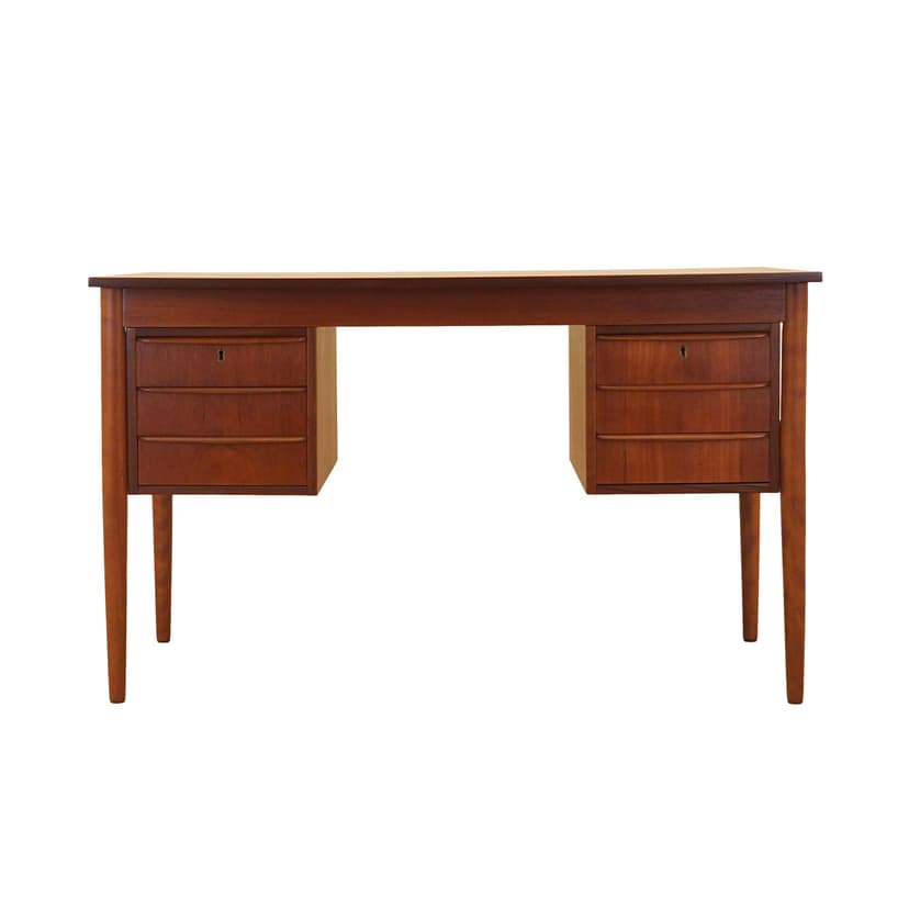 Desk, brown teak, Denmark, 1970s.