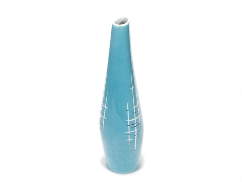 Wazon Wanda, porcelana niebieski biały, Ćmielów, Polska, lata 50.