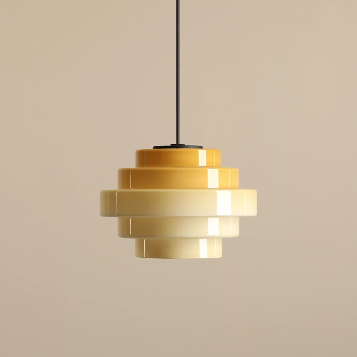 Lampa wisząca Filo beżowa, ⌀22, wys. 45 cm, Artera - 356688