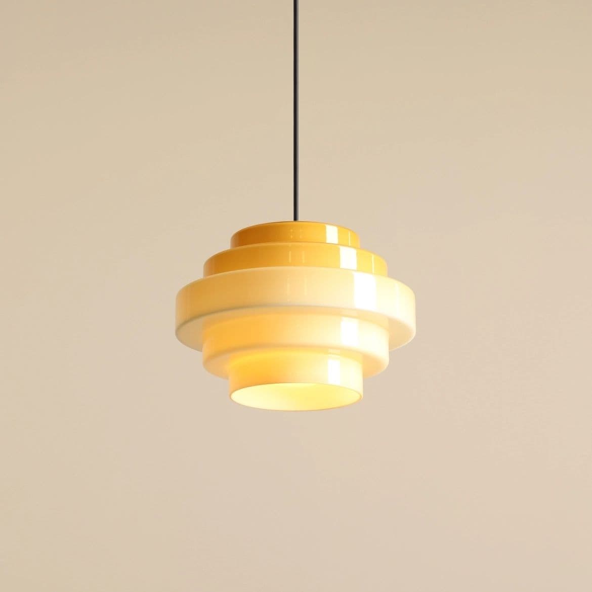 Lampa wisząca Filo beżowa, ⌀22, wys. 45 cm, Artera - 356687