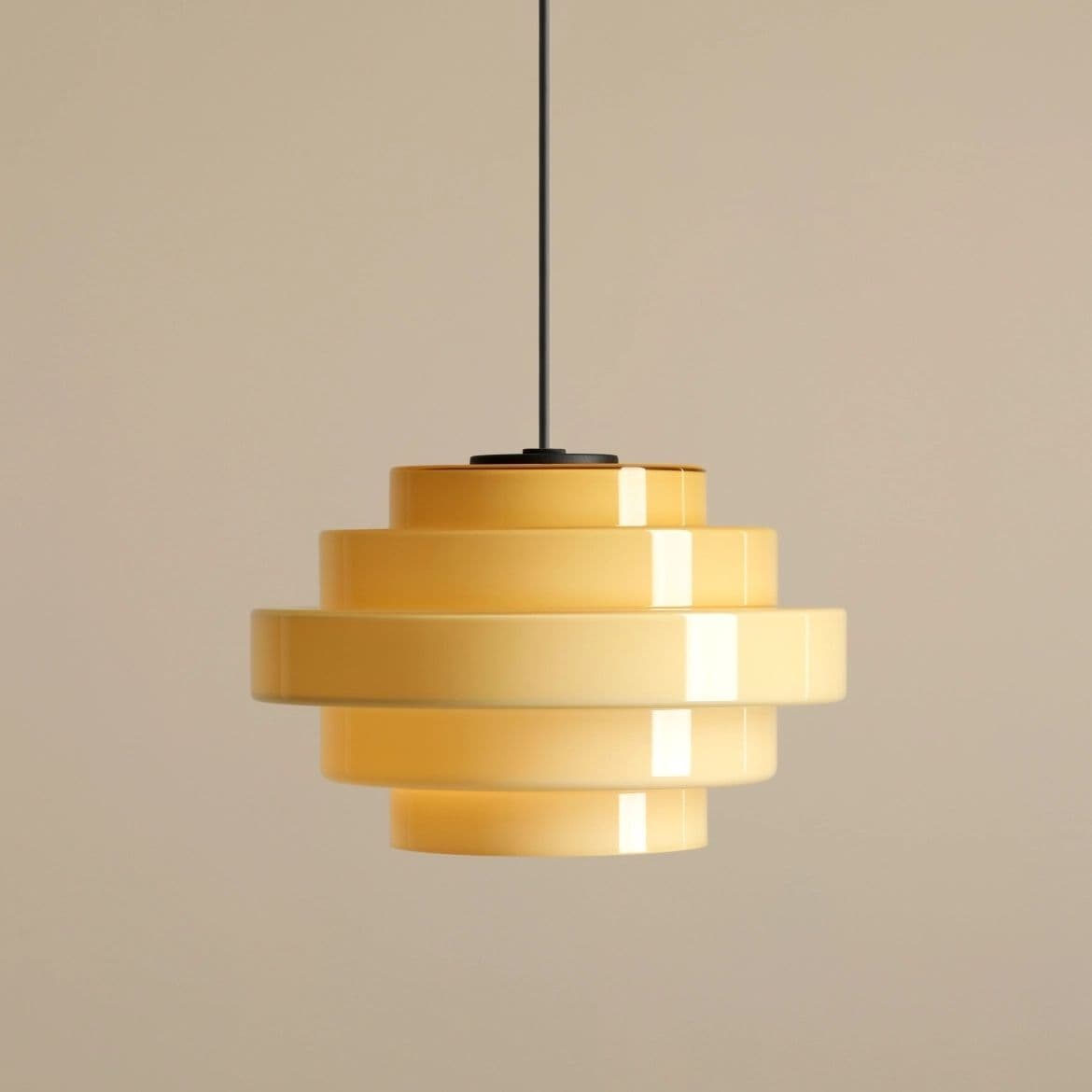 Lampa wisząca Filo beżowa, ⌀28, wys. 48 cm, Artera - 356809