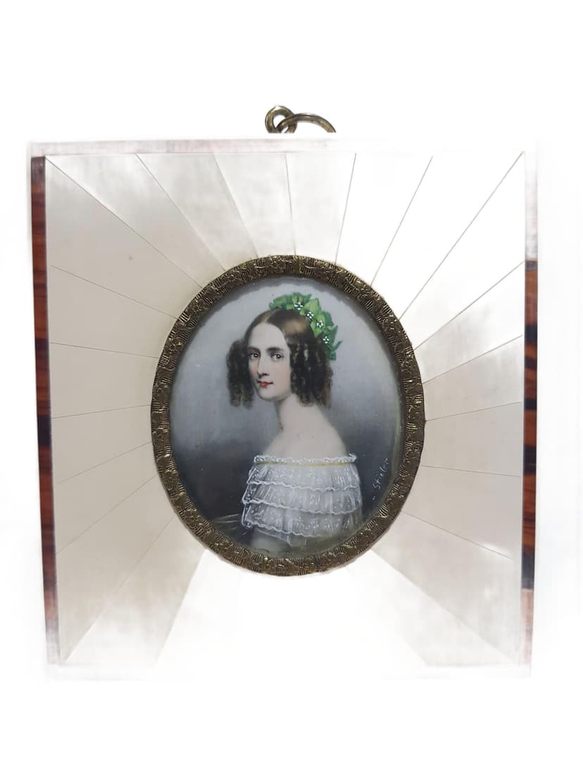 Miniatura portretowa Alexandra von Bayern, kość, Niemcy, początek XX w.