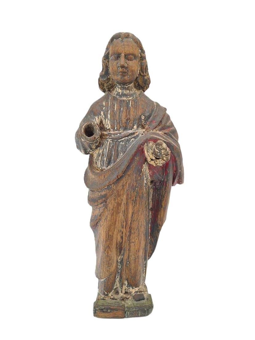 Figura Salvator Mundi, brązowy, drewno, XVIII w.