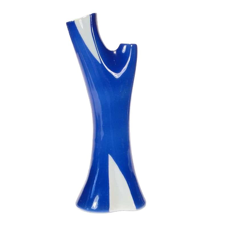 Wazon Aorta, niebieski biały, porcelana, Karolina, Polska, lata 50.