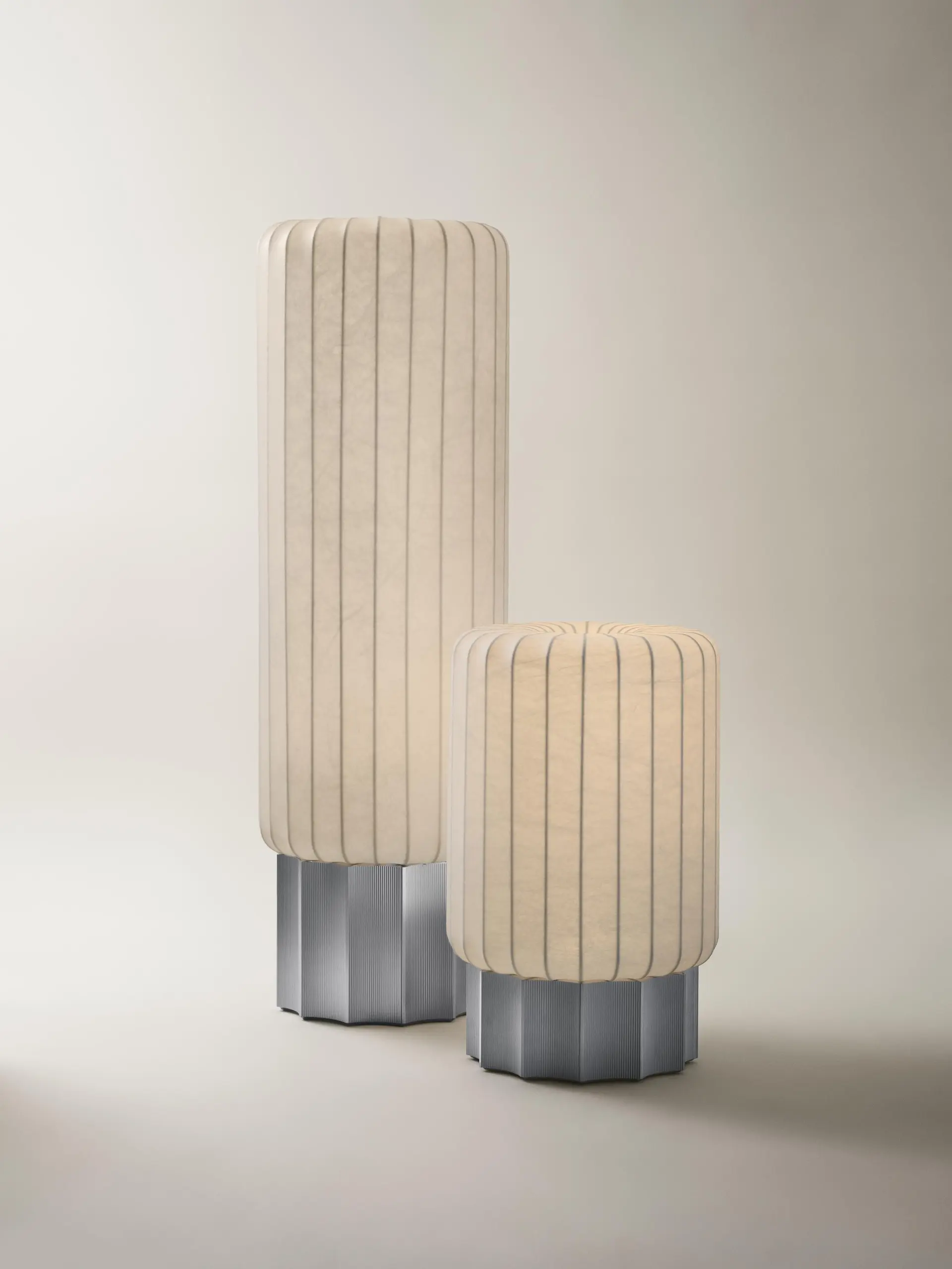 HALF METER floor lamp white, silver Pholc - 357401